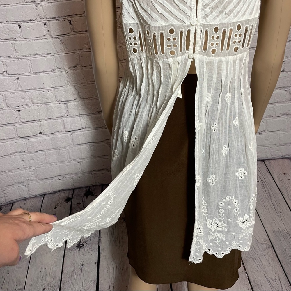 New Free People White Eloise Embroidered Tunic Size XS - Picture 11 of 16